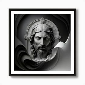 Jesus Face Art Print