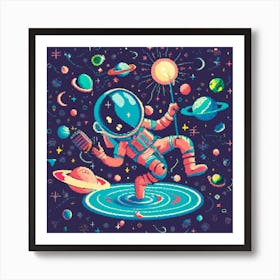 Pixel Art Space Poster 1 Art Print