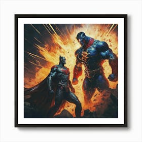 Supernova Showdown Clash Of Heroes In The Explosive Abyss Art Print