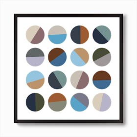 Circle Abstract Pattern Neutral Shabby Chic 1 Art Print