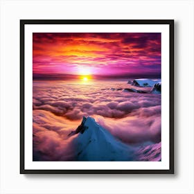 Sunrise Over Clouds Art Print