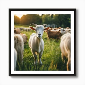 Goats On A Farm 1 Art Print