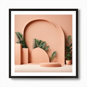 Abstract Background With Plants 1 Art Print