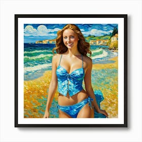 Girl On The Beach dh Art Print