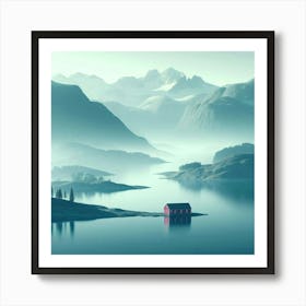 House On A Lake 1 Art Print