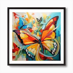 Abstract Butterfly Painting Art Print