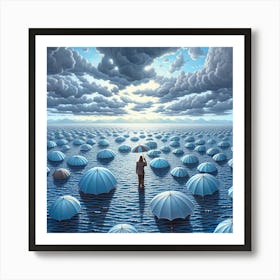 Umbrellas In The Sky Art Print