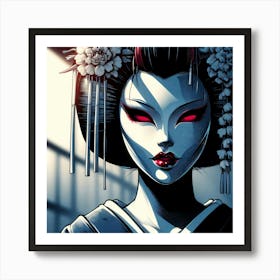 Geisha Creative Illustration Artwork 14 Art Print