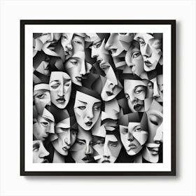 Black and White Abstract Art 27 Art Print