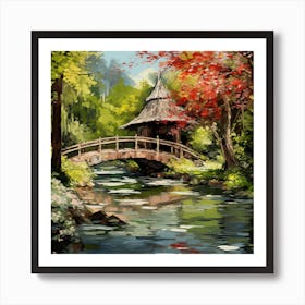 Bridge Over A Stream 1 Art Print