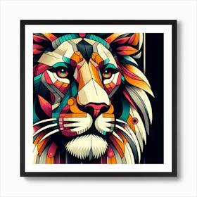 Geometric Lion Art Print