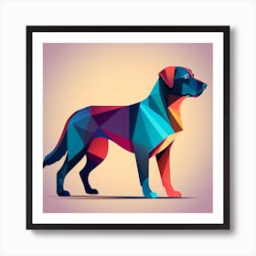 Polygonal Dog,  Rottweiler, colorful dog illustration, dog portrait, animal illustration, digital art, pet art, dog artwork, dog drawing, dog painting, dog wallpaper, dog background, dog lover gift, dog décor, dog poster, dog print, pet, dog, vector art, dog art Art Print