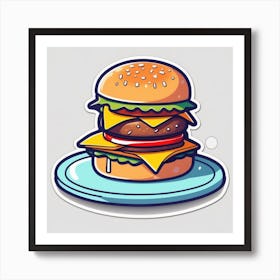 Cartoon Burger 10 Art Print