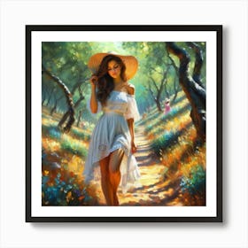 Girl In An Orchard12 Art Print