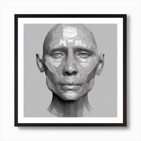 Polygonal Head Art Print