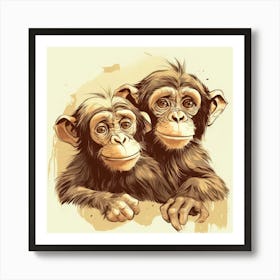 Chimpanzees Art Print