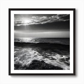 Black And White Seascape 20 Art Print