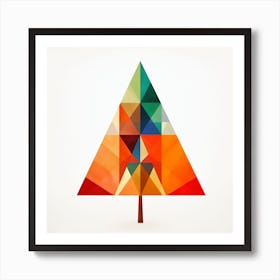 Geometric Christmas Tree 2 Art Print