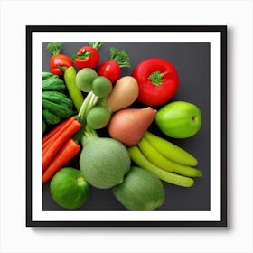 Fresh Fruits And Vegetables Art Print