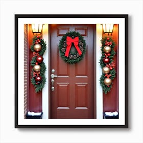 Christmas Door Decorations 10 Art Print