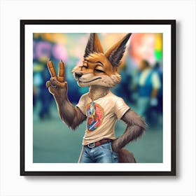 Peace Fox Art Print