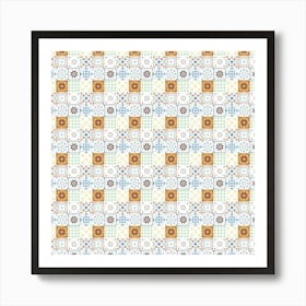 Azulejo - vector tiles, Portuguese tiles 2 Art Print