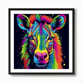 Colorful Zebra 1 Art Print