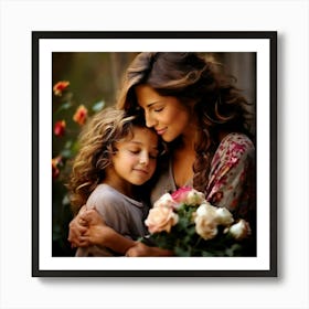 Love Family Care Warmth Joy Embrace Gratitude Flowers Celebration Motherhood Appreciatio (3) Art Print