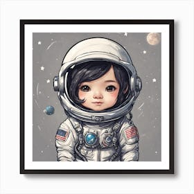 Cute Little Astronaut Art Print