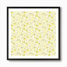 Yellow Flowers Pattern Art Print