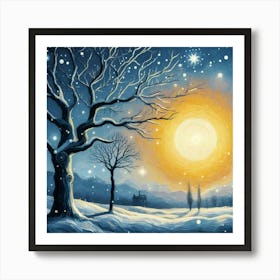 Winter Landscape Painting Art Print