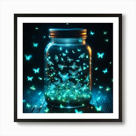 Jar Of Butterflies 2 Art Print