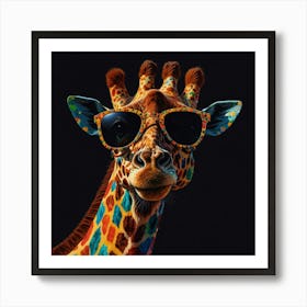 Giraffe With Sunglasses Art Print