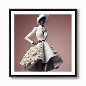 Model In A White Dress Art Print