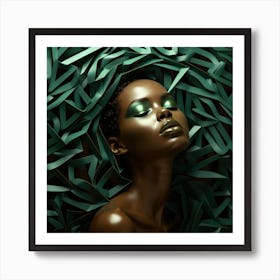 Afro-American Woman With Green Eyes Art Print