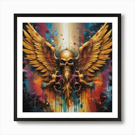 Skull And Wings Art Print