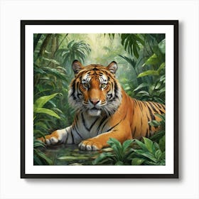 Tiger In The Jungle 26 Art Print 3 Art Print