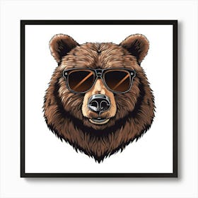 Bear In Sunglasses Art Print