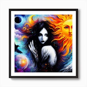 Sun And The Moon 4 Art Print