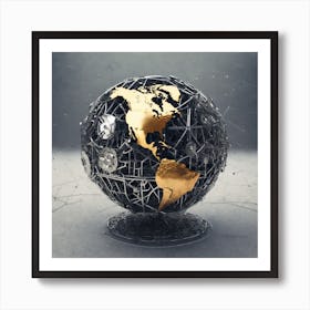 Wired World Globe Art Print