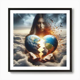 Earth In A Broken Heart 3 Art Print
