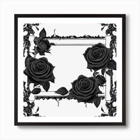 Black Roses 10 Art Print