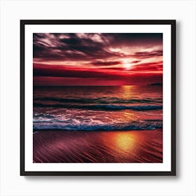 Sunset On The Beach 213 Art Print