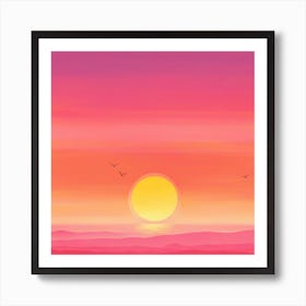 Sunset Over The Sea 3 Art Print