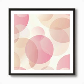 Abstract Pink Circles.Generated AI. Wall Art Print Art Print