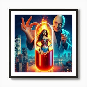 Wonder Woman meets Dr Evil 4 Art Print