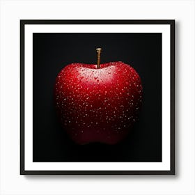 Red Apple With Water Droplets Art Print