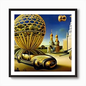 Gold Car Art Print