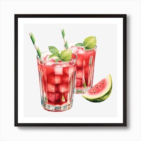 Watermelon Cocktail 20 Art Print