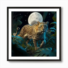 Leopard In The Jungle Art Print